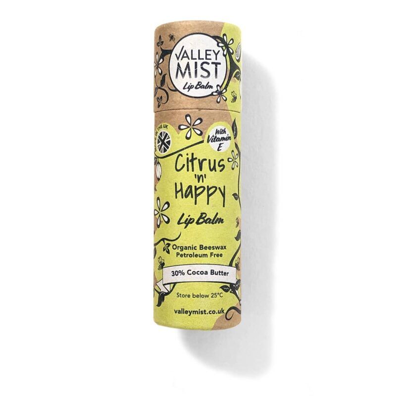 valley mist plastic free citrus and happy lip balm